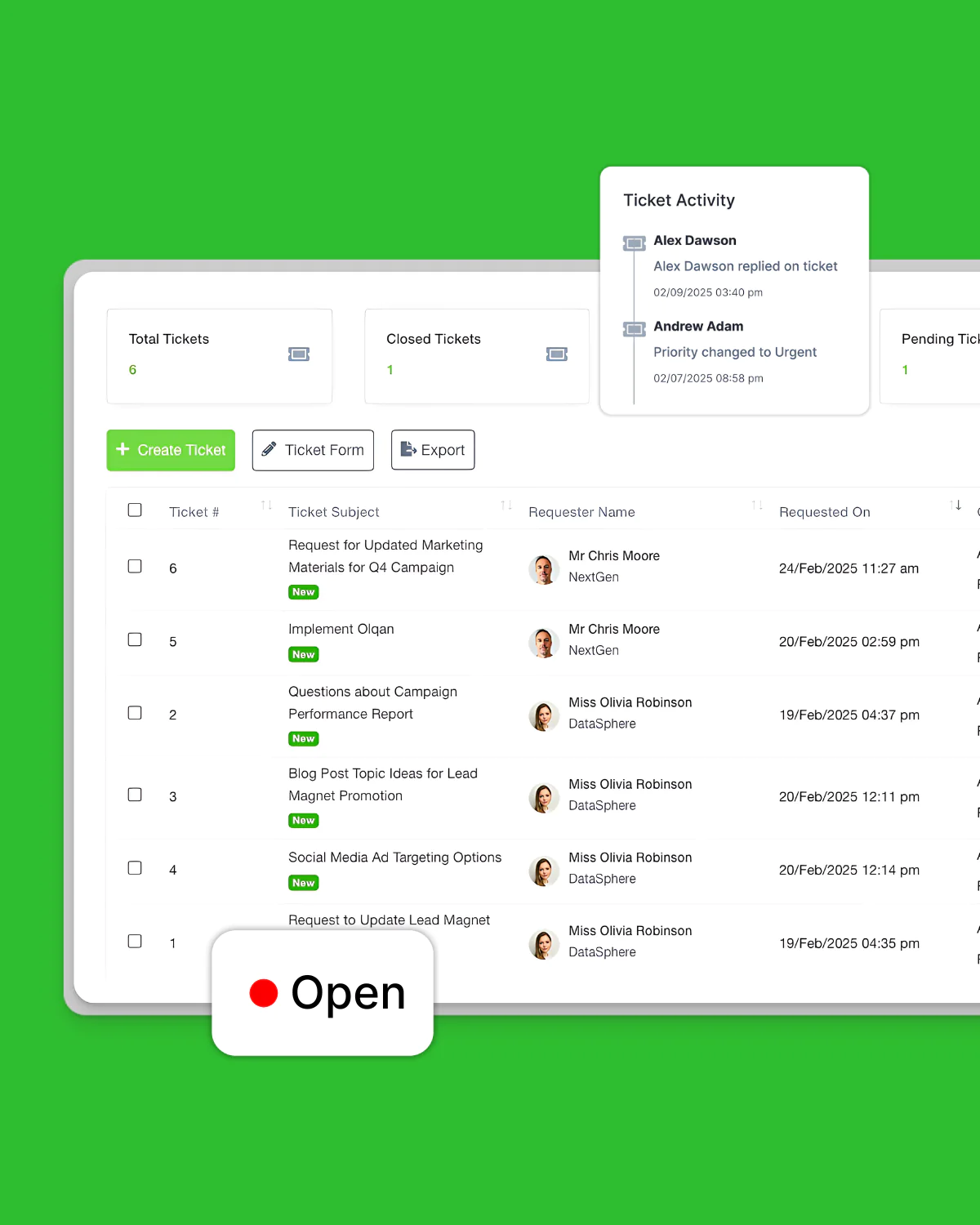 View all customer interactions in a single thread